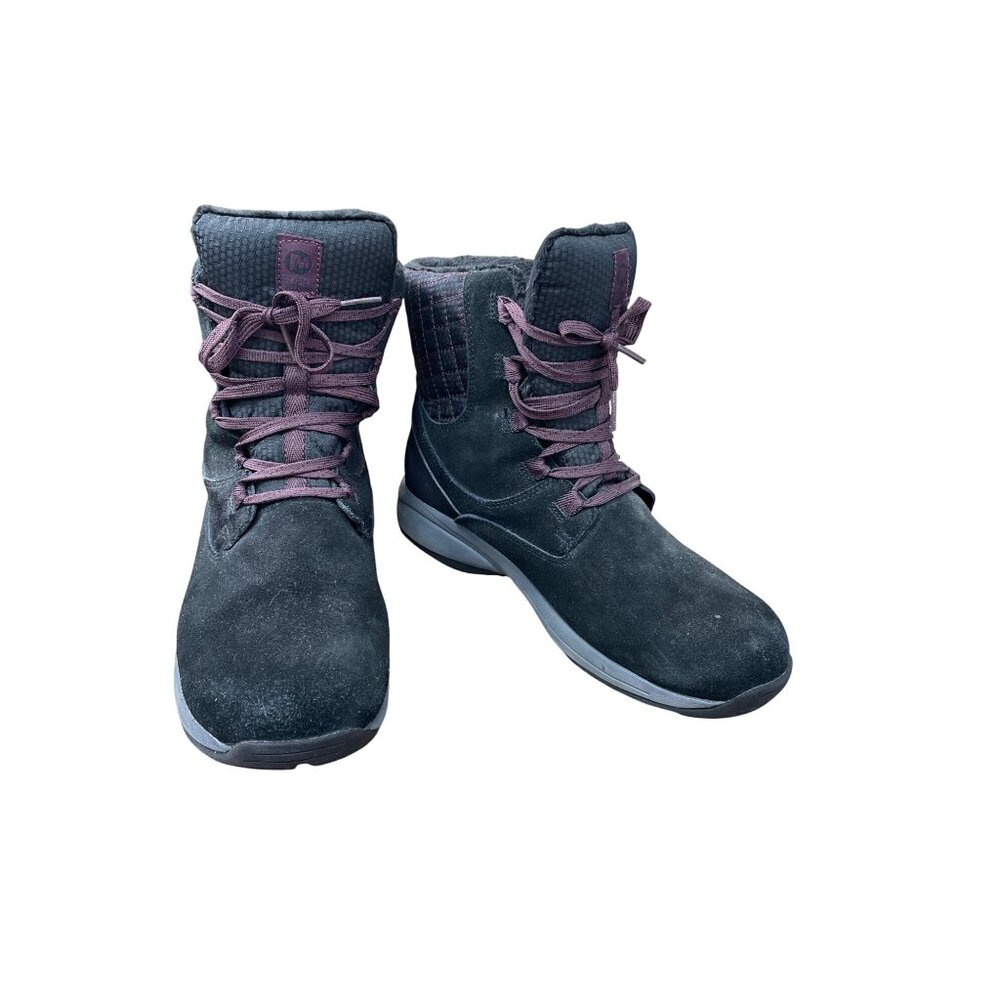 Merrell Black Womens Waterproof Insulated Suede Ankle Boots Size 10 SKU 9064